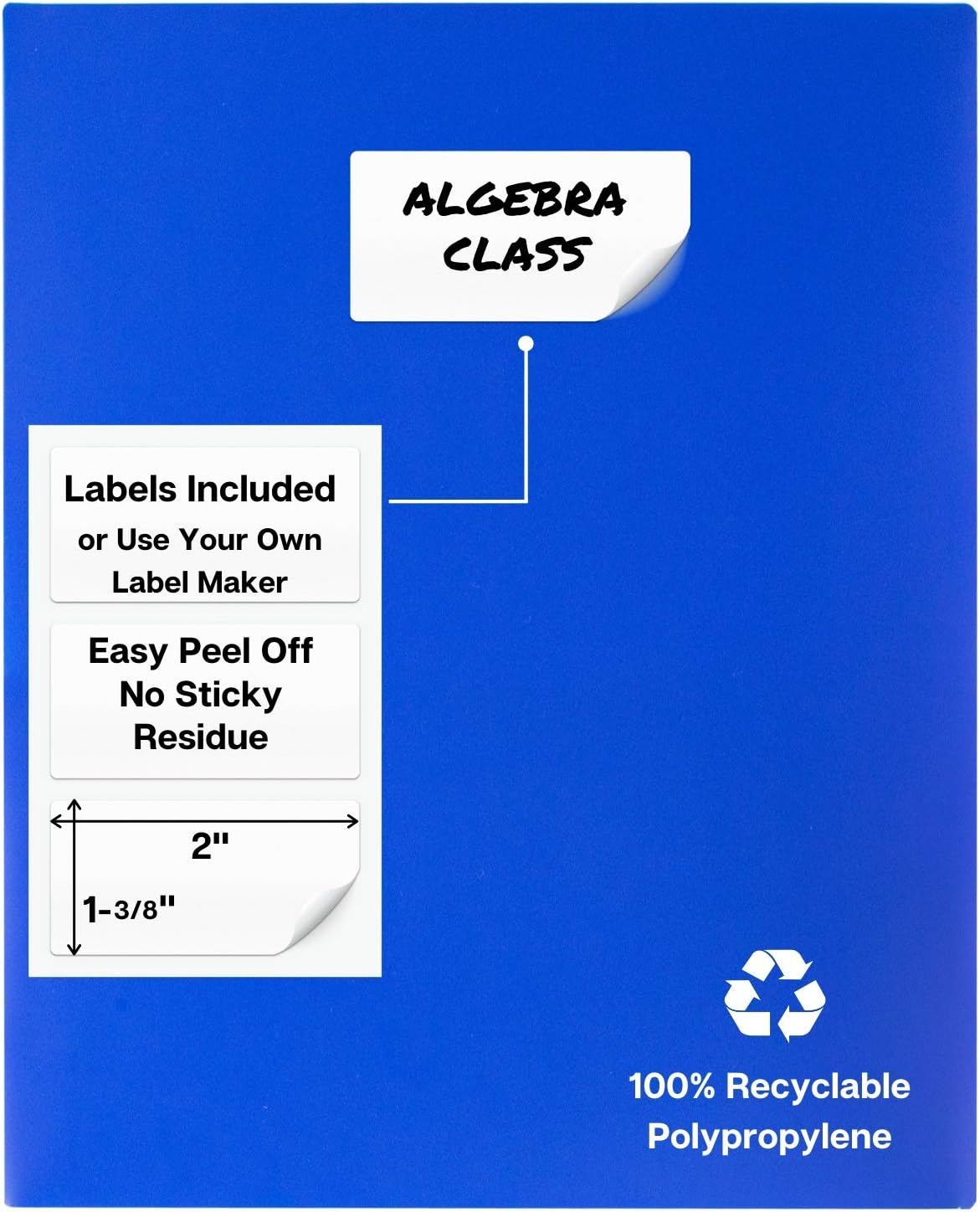 Dunwell Colored Pocket Folders, 2-Pocket File Folders (6 Pack, Colorful) School Folders, Plastic Folders with Labels, Two Pocket Folders, Letter Size File Folders with Pockets, Colored File Folders : Office Products