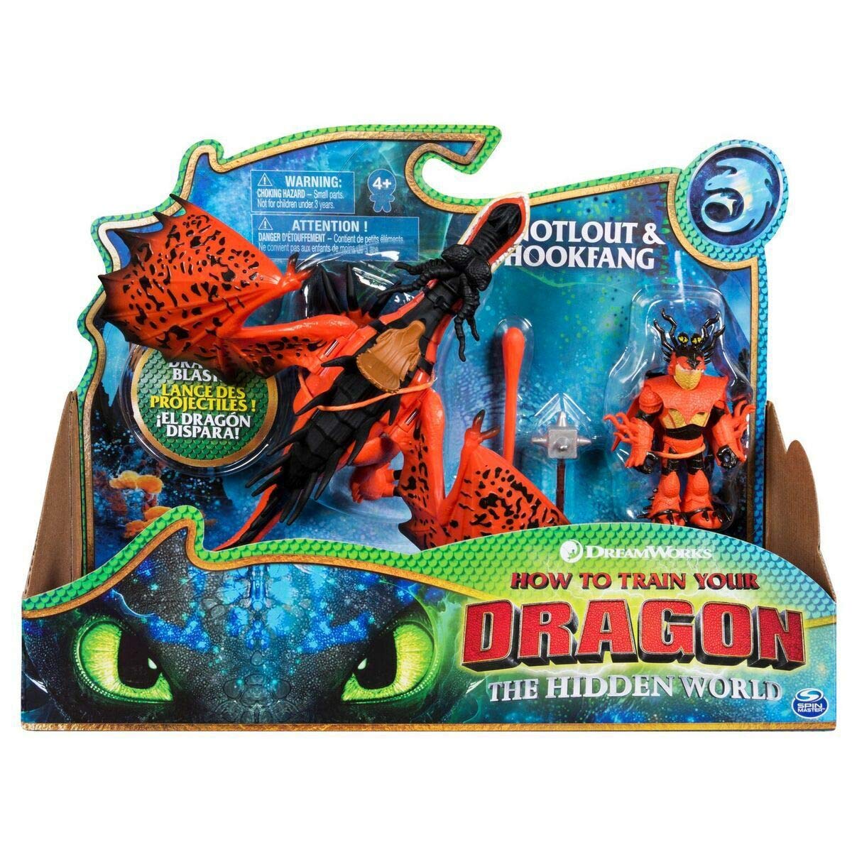 Dreamworks Dragons, Hookfang and Snotlout, Dragon with Armored Viking Figure, for Kids Aged 4 and Up