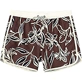 SURF CUZ Mens Swim Trunks 5" Swim Shorts Vintage Bathing Suits with Mesh Lining 80s 90s Retro Swimwear Board Shorts