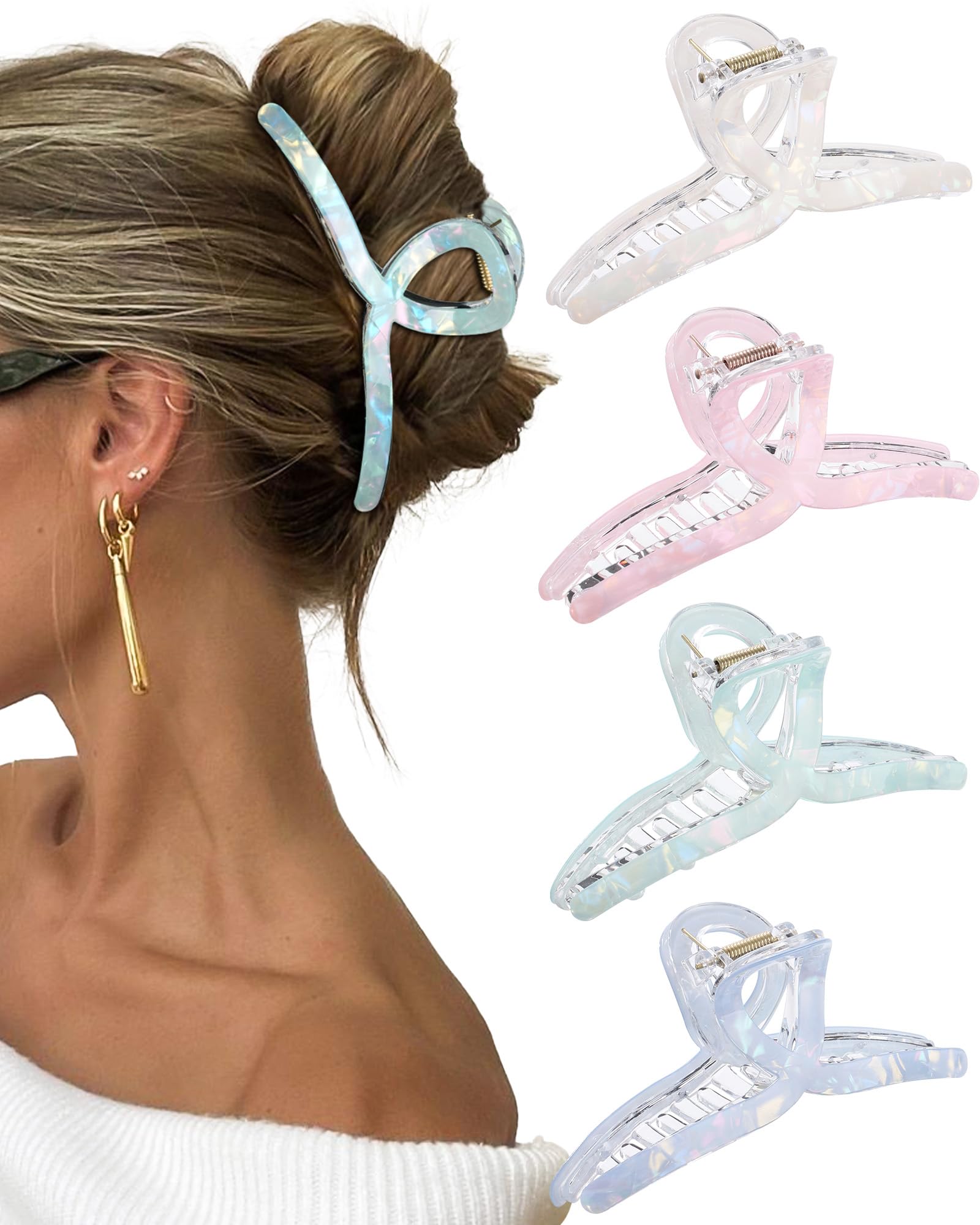 Photo 1 of ***MISSING PARTS***
Molans 5Inch Large Hair Claw Clips 4 PCS for Women - Acrylic Hair Accessories for Thick Hair and Long Hair, Big Strong Durable Hair Applique, Oversized Non-slip Rectangle Butterfly Jaw Hair Clips