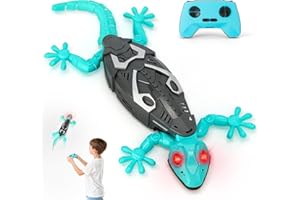 Hamino RC Wall Crawler Gecko, Rechargeable Remote Control Robot Kids Toys, Wall Climbing Lizard Funny Prank Toys Gifts for Bo