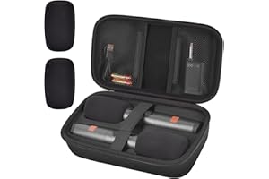 Wireless Microphone Case for JBL PartyBox & Two Mic System, Shockproof Karaoke Microphones Travel Storage Box with Mic Foam C