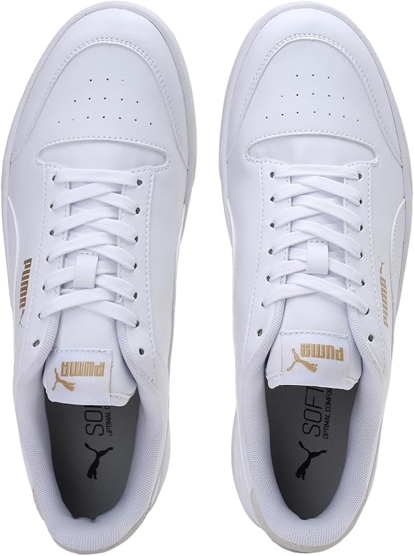 Unisex Puma Shuffle Sneaker, Puma White-Puma White-Puma Team Gold, 38 EU