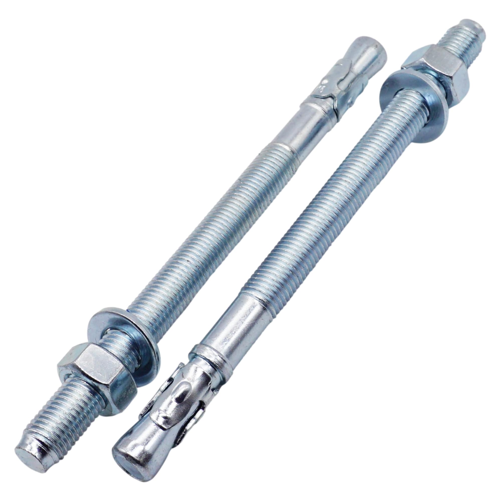 SKIR'CO (4 pcs) Zinc Plated Wedge Anchors M16 x 220 mm, Metal Dowels, Anchor Bolt, Masonry Anchors, Concrete Anchor