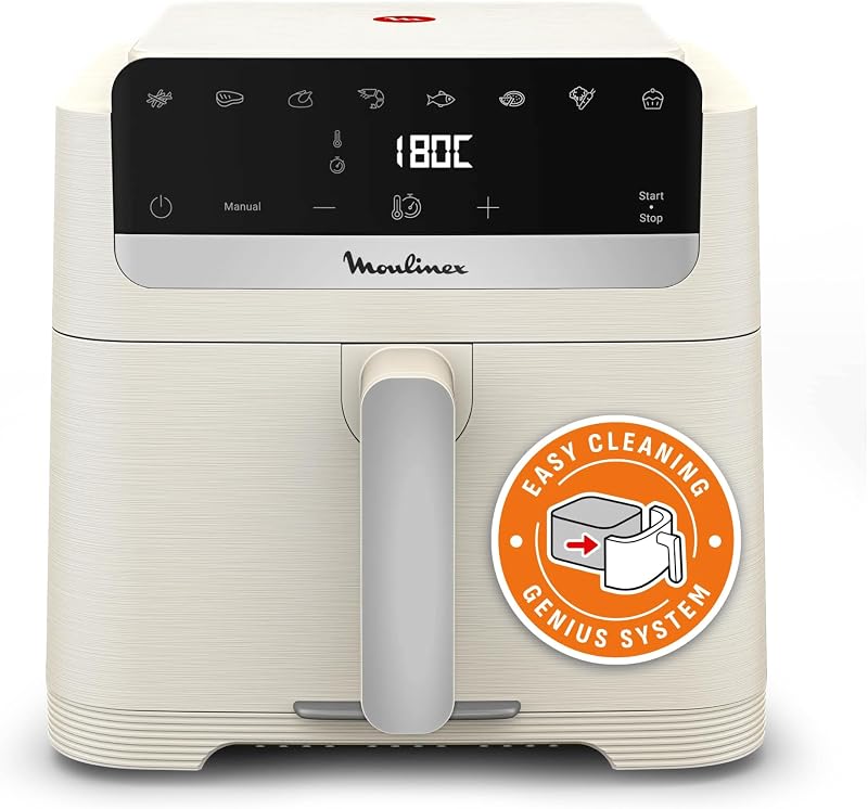 Easy Fry Mega Compact, Friggitrice ad Aria, Risparmio Energetico, Capacità 7.5L, Frontale Rimovibile, EZ866AF0