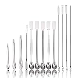 14Pcs Stainless Steel Lab Spatula Micro Scoop