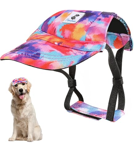 Gorra De Béisbol Para Perros Pequeños - Transpirable, Ajustable, Con Agujeros Para Las Orejas, Protección Solar