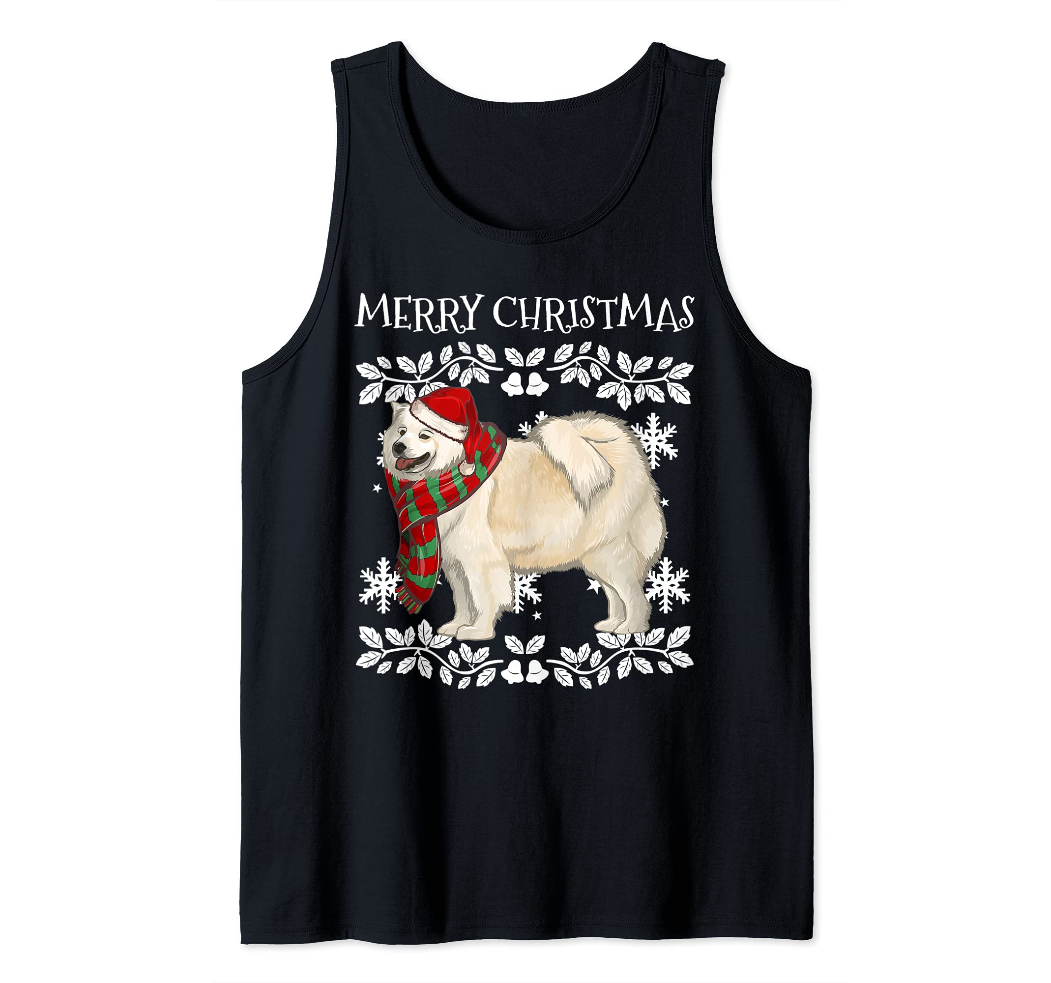 Merry Christmas Ornament Samoyed Xmas Santa Tank Top