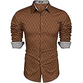 COOFANDY Men's Dress Shirt Long Sleeve Casual Button Down Shirt Wrinkle Free Formal Business Shirts