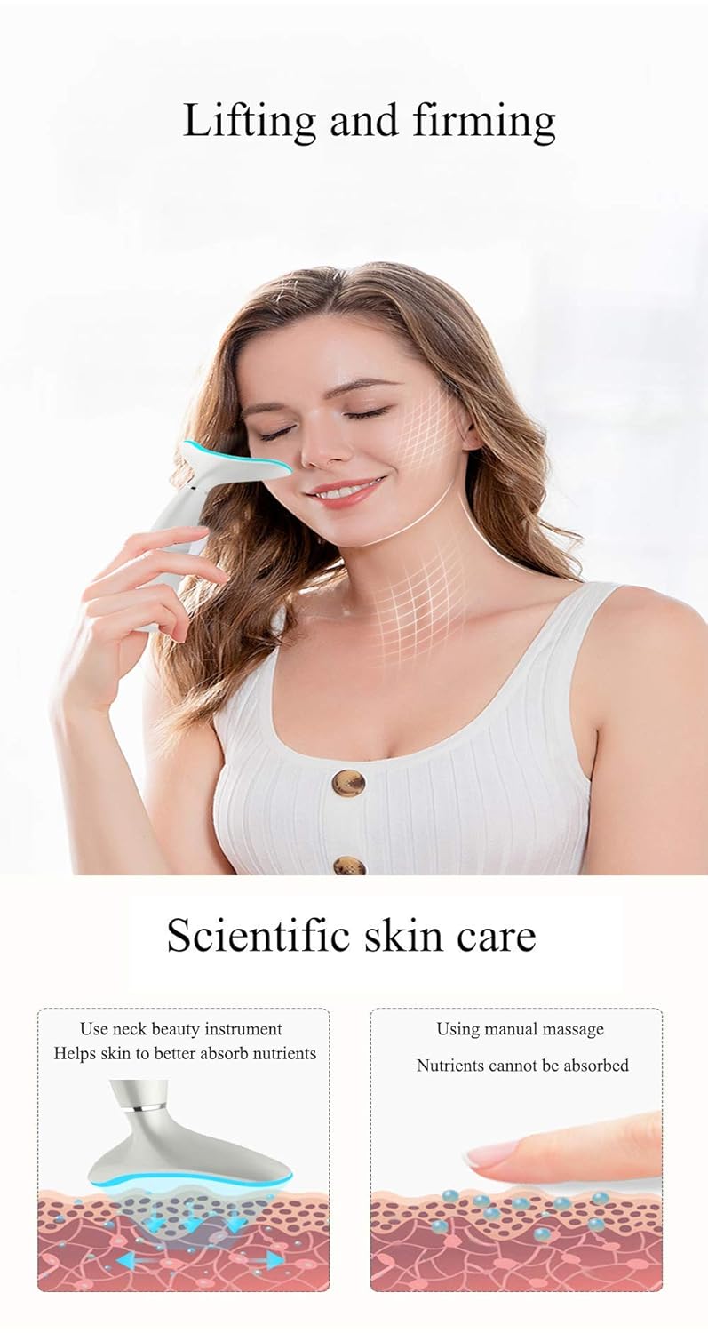 High Frequency Facial Machine, Neck Skin Tightening Lifting Device Rechargeable, Anti Aging Face Neck Massager Wrinkles Appearance Removal, 113℉±41℉ Micro-Vibration, 3 Lights Therapy Modes: Beauty