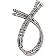 Greenspring 16 Inch Long Faucet Connector, 2Pcs Faucet Supply Lines, Kitchen Sink Toilet Hose Braided Stainless Steel Supply Hose 3/8" Female Compression Thread x M10 Male Connector (1 Pair)