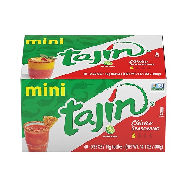 TAJÍN CLÁSICO CHILE LIME SEASONING MINI DISPLAY 0.35 OZ, 40 MINI BOTTLES (PACK OF 1)
