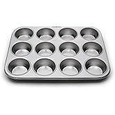 Fox Run Muffin and Cupcake Pan, 12 Standard Cup, Stainless Steel