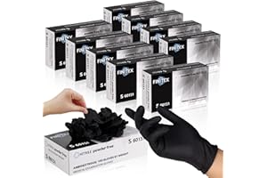 FINITEX - Black Nitrile Disposable Gloves, Exam Gloves, Powder-free, Latex-free, 3mil, Case of 10 Boxes