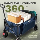 Overmont Festival Trolley on Wheels Heavy Duty Folding Wagon 330lbs Blue view 4