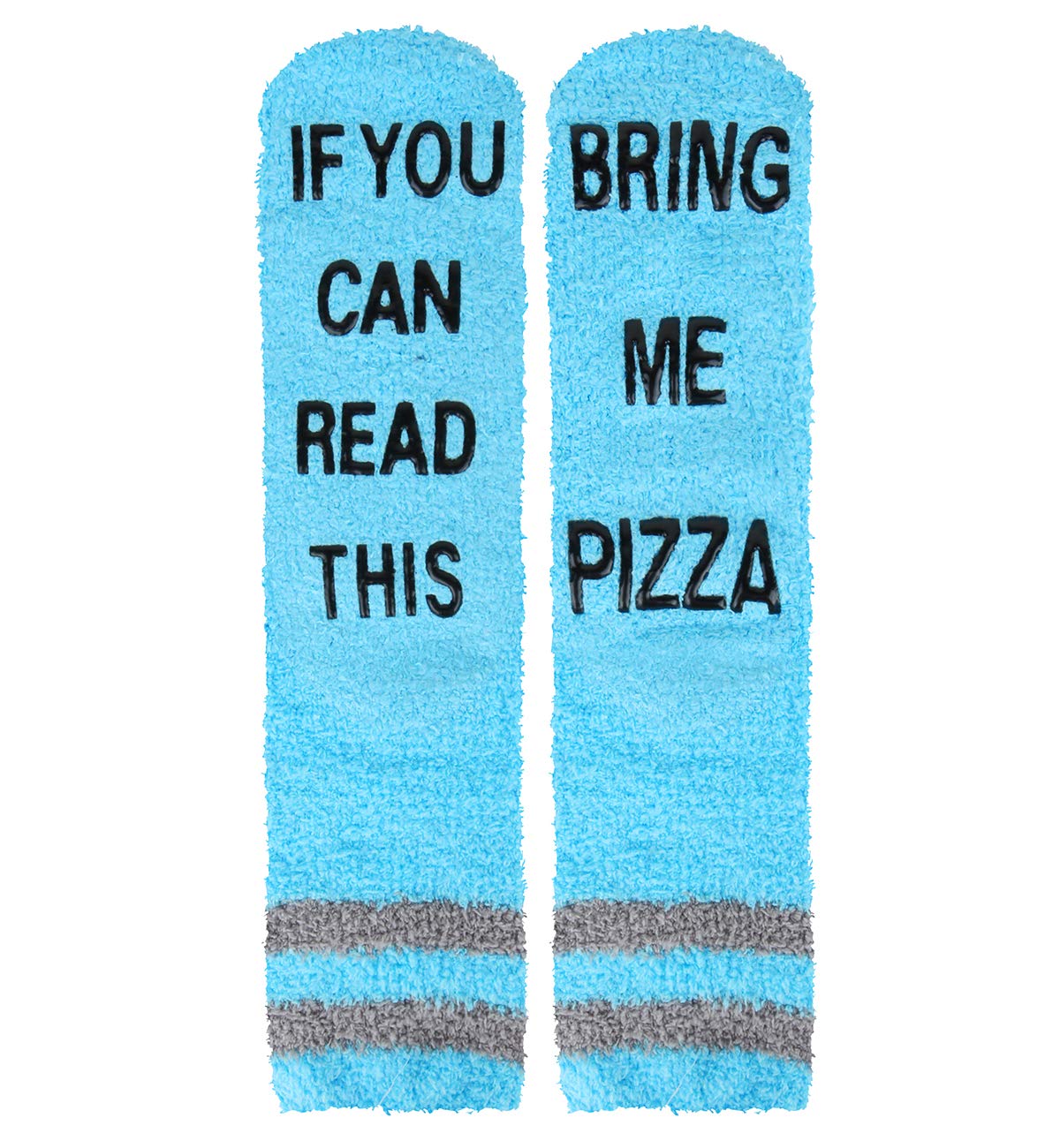 Happypop Slipper Socks If You Can Read This Fuzzy Crew Winter Warm Socks Bring Me Pizza Thermal Socks For Men Women Hollowen Christmas Birthday housewarming Gift