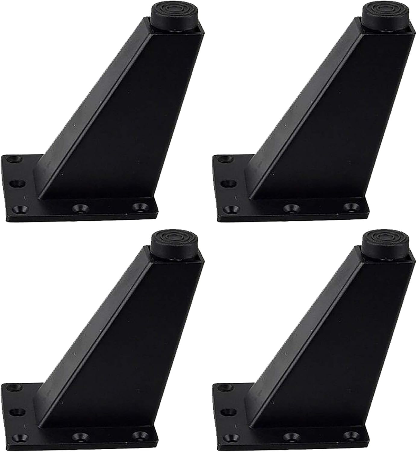 POFET 4pcs Furniture Cabinet feet Adjustable Aluminum Alloy Triangle for Cabinet Cupboard Wardrobe Chair Sofa Replacement Feet - Black