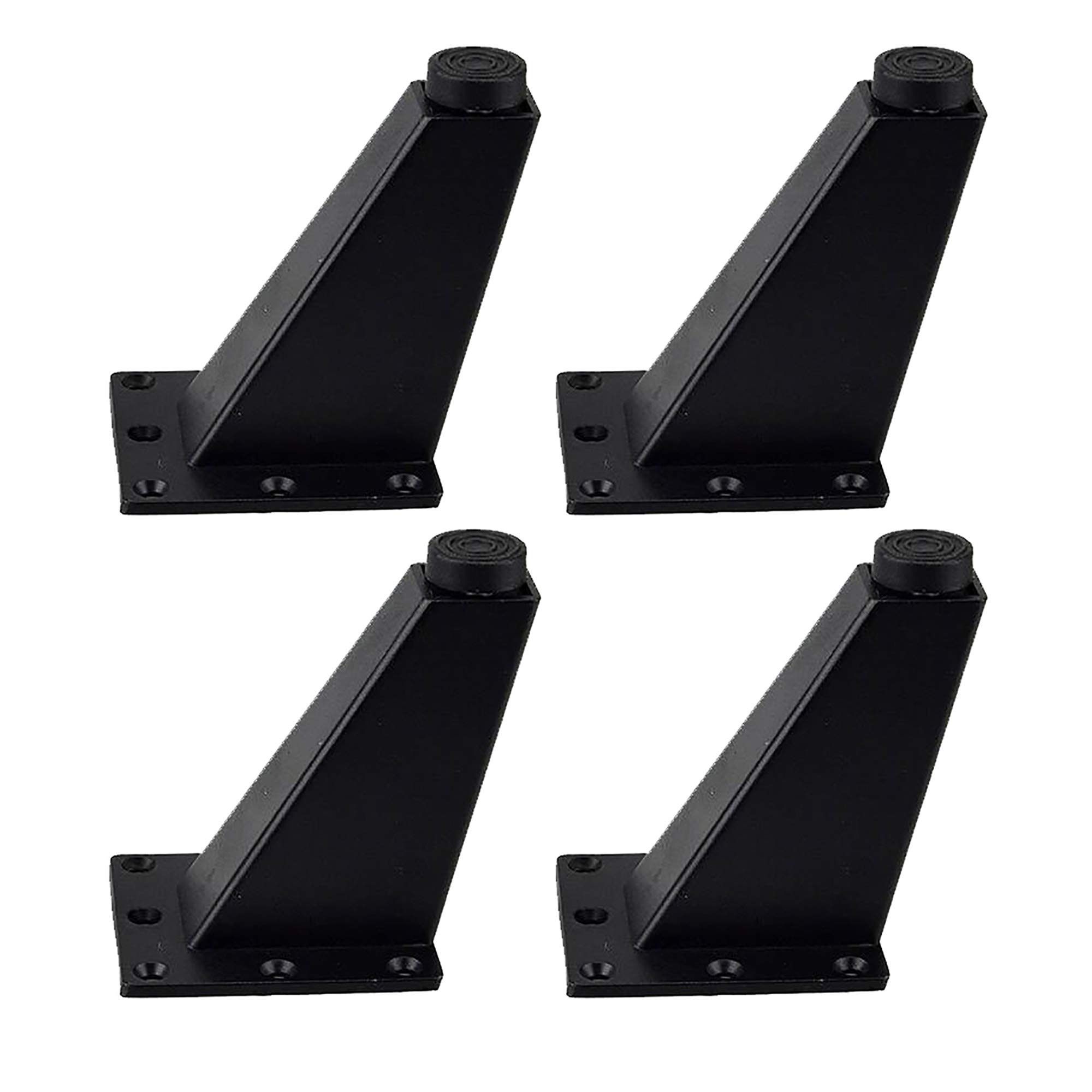 POFET 4pcs Furniture Cabinet feet Adjustable Aluminum Alloy Triangle for Cabinet Cupboard Wardrobe Chair Sofa Replacement Feet - Black