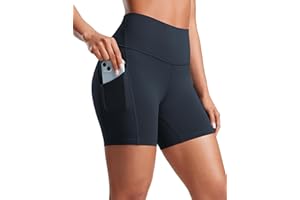 CRZ YOGA Womens Butterluxe Biker Shorts with Pockets 3'' / 5'' / 8'' - High Waisted Volleyball Workout Athletic Yoga Shorts