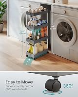 SONGMICS 4-Tier Storage Trolley with Wheels Dove Grey KSC010G01 86 cm view 6