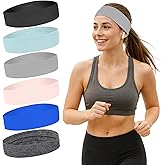 XNXA Athletic Sweat Headbands for Women, Moisture Wicking Sweatbands for Men Non-Slip Elastic Sports Hair Bands for Running, Workout, Yoga, Basketball, Tennis, Exercise