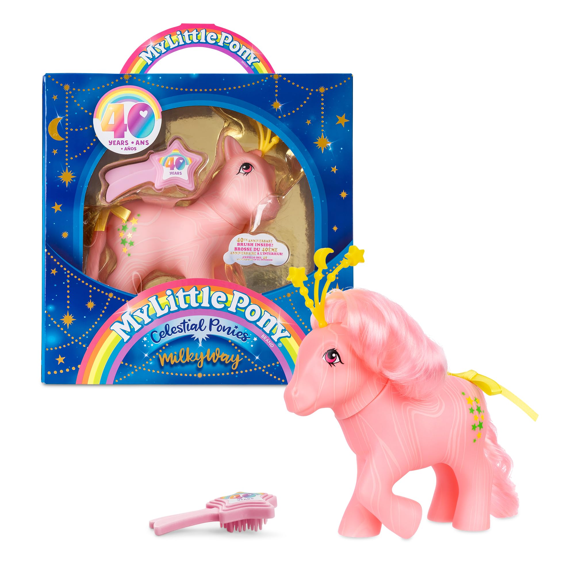 Basic Fun My Little Pony | Milky Way | Celestial Ponies | Retro Horse Gifts for Girls and Boys, Collectable Vintage Horse Toys for Kids, Unicorn Toys for Boys and Girls Ages 3 35344