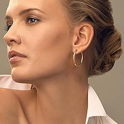 Gacimy 14K Gold Plated Hoop Earrings for Women, 14K