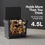 Tydi 4.5L Food Waste Bin with Press-Button Lid Dark Grey view 3