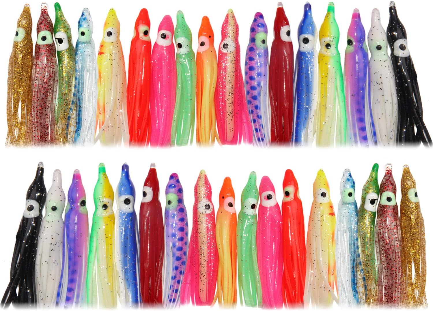 50PCS/100PCS Soft Plastic Octopus Fishing Lures Squid Skirts Jig Lure