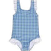 LIZENS One Piece Swimsuit for Girls Swimwear with Ruffled Children Bathing Suit
