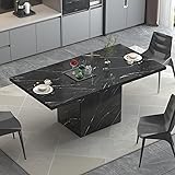 HSH 55 inch Dining Room Table for 4, Modern Black