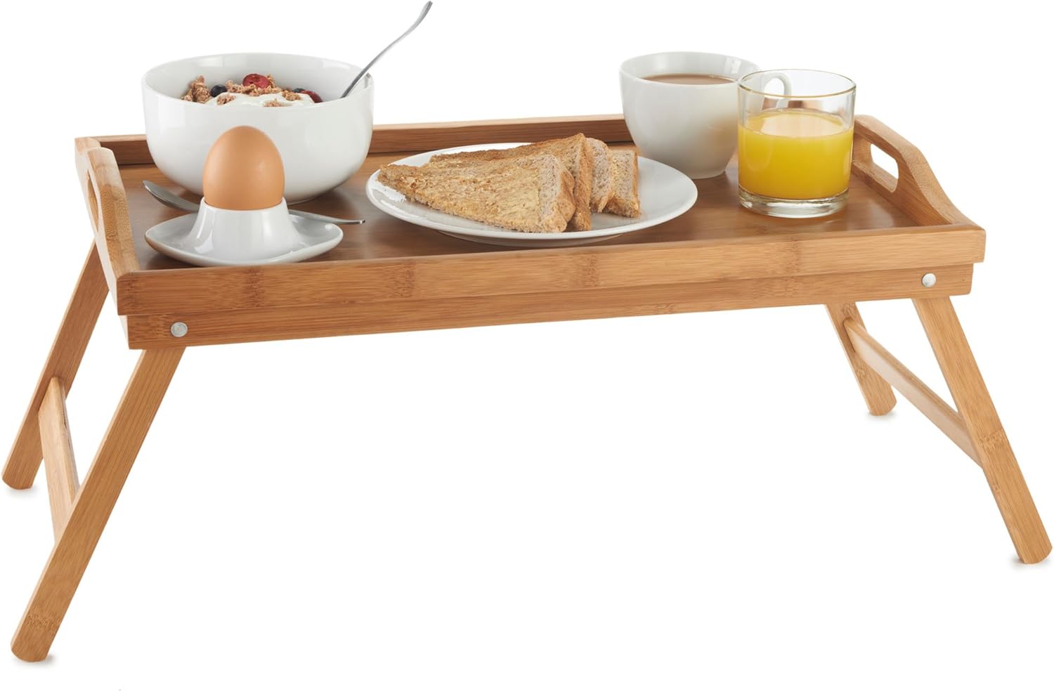 VonHaus Bamboo Breakfast Tray Lightweight and robust with Folding