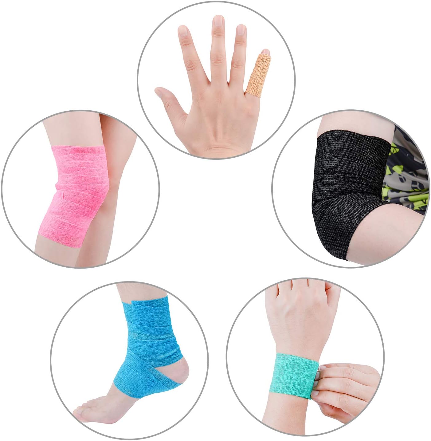 PHYTOP 12 Rolls Cohesive Bandage Wrap 5cm x 4.5m, Self Adhesive Bandage - Image 5