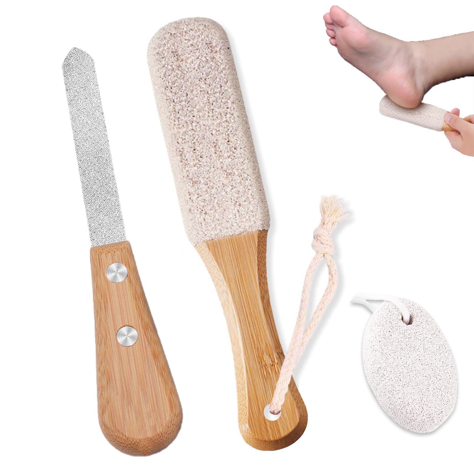 3Pcs Pumice Stone, Pumice Stone for Feet, Foot Files for Hard Skin Applicable to Pedestrians/Runners/Gymnasts/Wearing High Heels Or Boots/Waitresses/Teachers/Long Standing