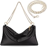 Prpeko Women’s Satin Evening Bag Clutch Purse Handbag for Women Wedding Shoulder Bag with 2 Chains for Formal Cocktail Party