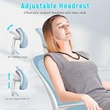 naspaluro Office Desk Chair with Flip-Up Armrests High Back Ergonomic Blue view 6