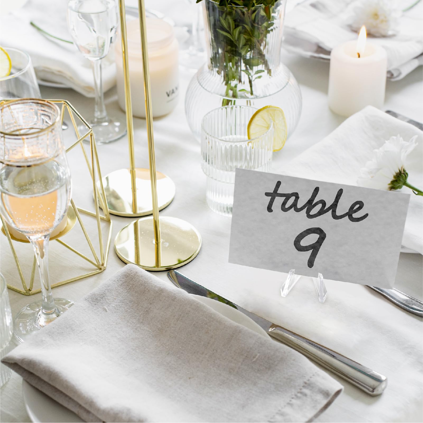 10 Pack 1.4 Inch Mini Acrylic Easel Stand, Tabletop Small Holder, Clear Display Stand for Challenge Coins, Medals, Business Cards, Photos, Badges, Signs