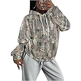 RoseSeek Women's Camo Graphic Sweatshirts Hooded Long Sleeve Pullover Sweatshirt Hoodies
