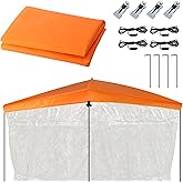 RunNico Hunting Blind Cap, Hunting Blind Safety Cap Cover with Windproof Clips and Stakes, Orange Ground Blind Cap for Hub 4