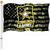 US Army Camouflage Flag 3x5 Outdoor- American United States Army Star Black Military Flags Heavy Duty Fade Resistant Banner for Outdoor Indoor Garage Wall