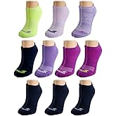 Avia Women''s Athletic Performance Cushioned No Show Solid Socks (10 Pack), Size 4-9, Purple