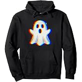 Vaporwave Scary Ghost Retro Halloween Techno EDM Pullover Hoodie