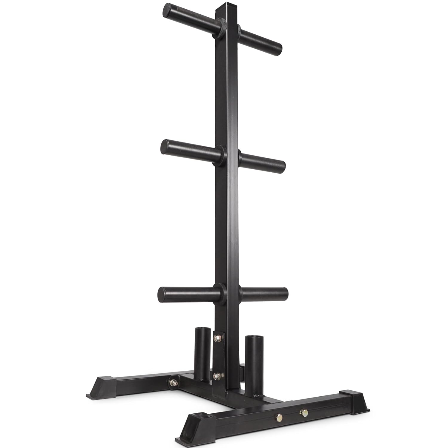 Titan Fitness Olympic 2" Weight Plate Rack Tree & Barbell