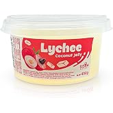 Fusion Select Lychee Coconut Jelly, 15.9 oz (450g) | Ready-to-Use Chewy Jelly Cubes for Bubble Tea, Milk Tea, Fruit Drinks, Yogurt, Ice Cream &amp; Desserts