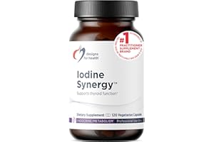 Designs for Health Iodine with Selenium - Iodine Synergy, 10mg Potassium Iodide + 40mcg Selenium (Selenomethionine) Supplement for Thyroid Support - Non-GMO + Gluten-Free (120 Capsules)