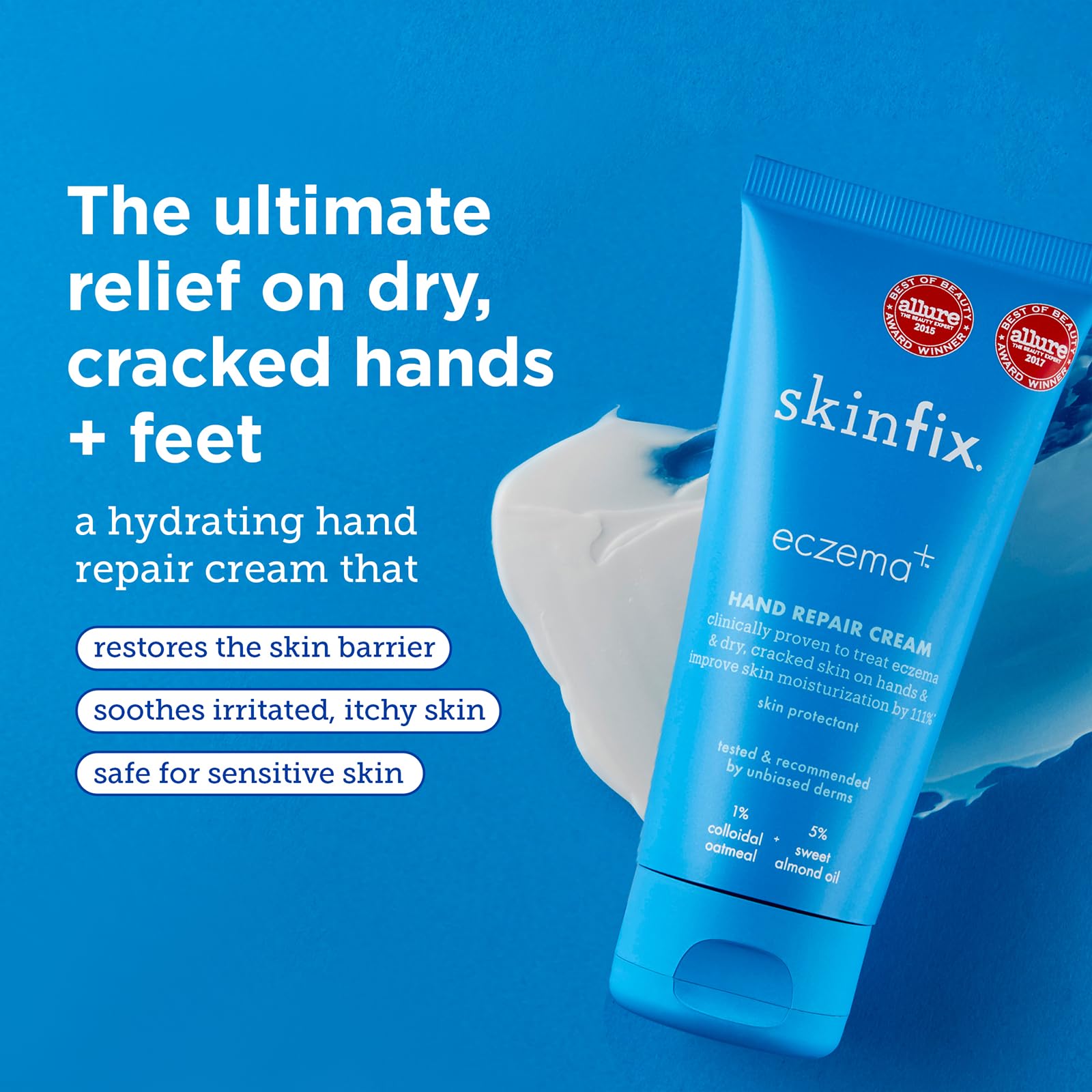 Skinfix Eczema+ Hydrating Hand Repair Cream: To Address Eczema & Dry, Cracked, Sensitive skin, 3 FL Oz