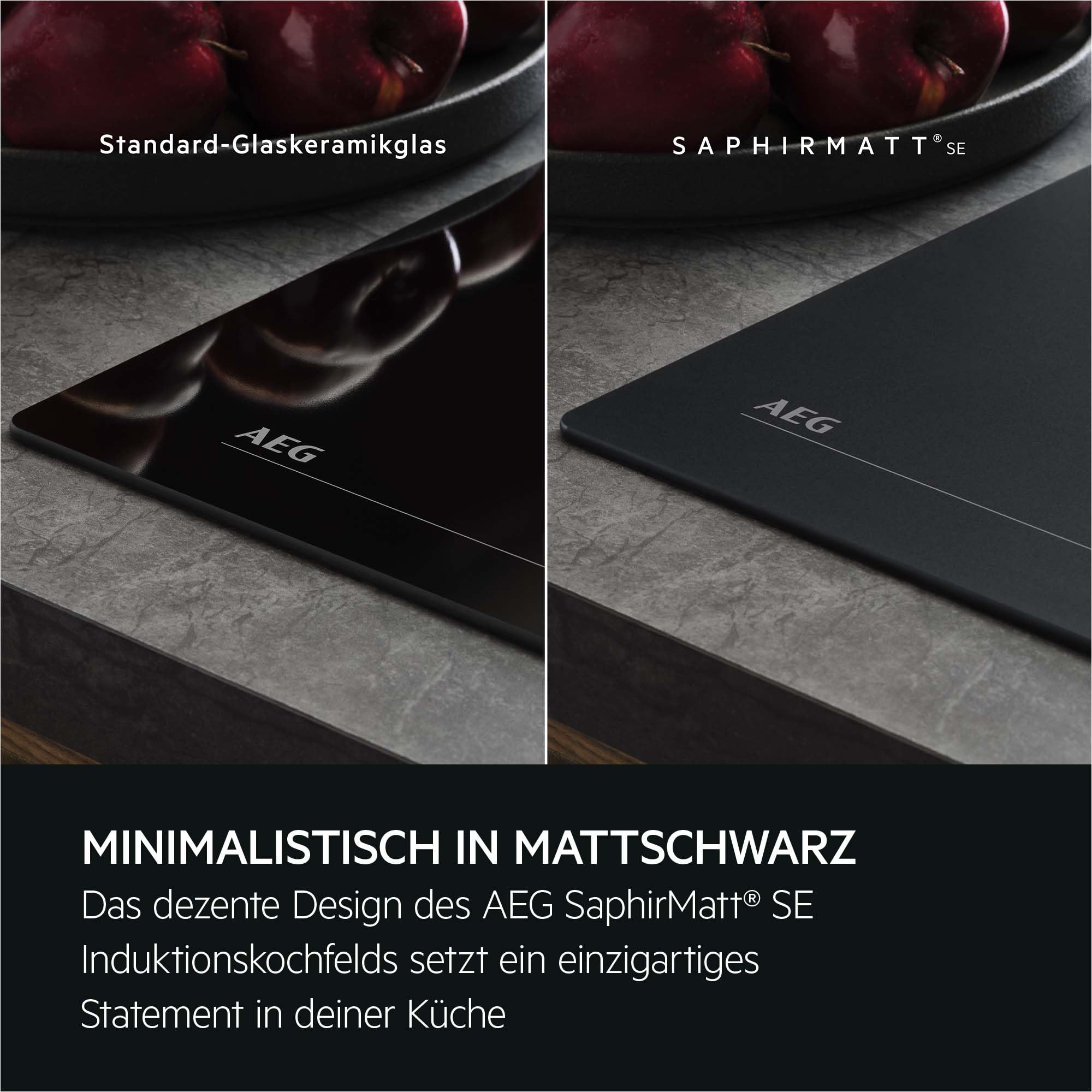 AEG Induktionskochfeld Autark 60 cm, Made in Germany, 4 Flex-Kochzonen mit kratzresistenter SaphirMattSE-Oberfläche, Bräterzone für mehr Flexibilität, Powerfunktion,Timer, Rahmenlos, Touch, TO64IC0FIT 3