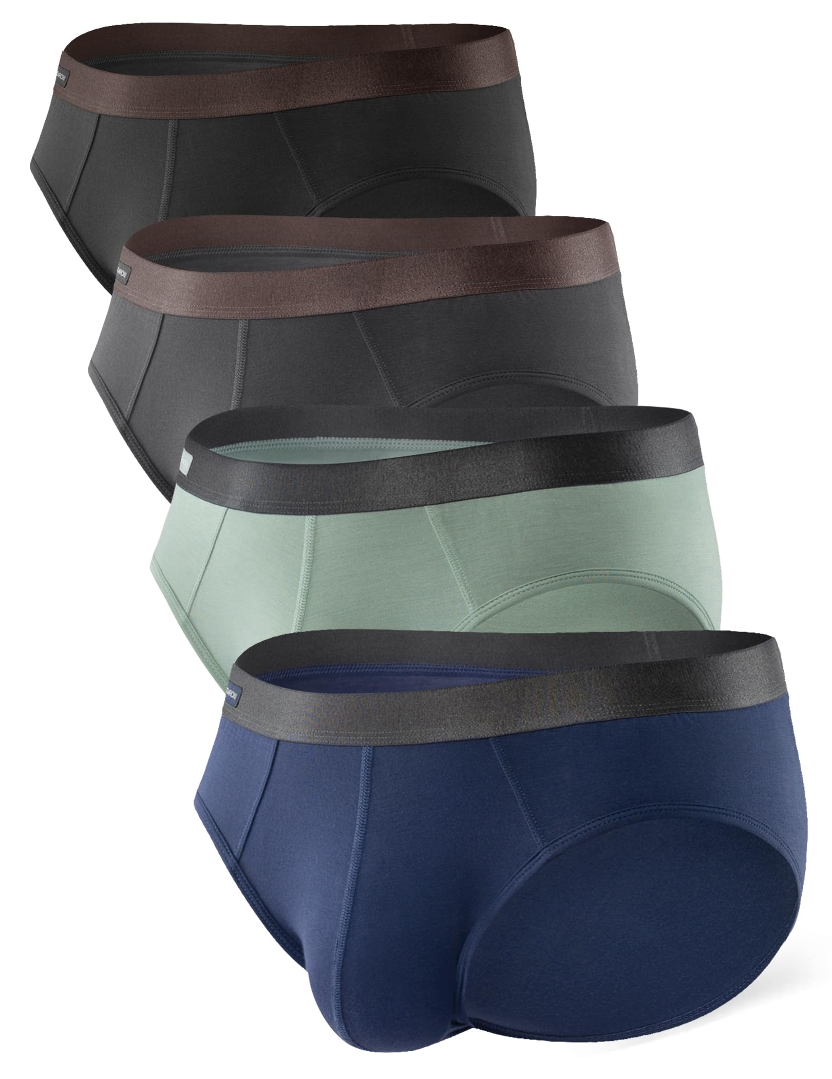 Photo 1 of DAVID ARCHY Men's Underwear Briefs Rayon Made from Bamboo Wicking-Moisture Support Pouch Soft Underwear for Men 4 or 7 Pack (M, Black/Dark Gray/Navy Blue/Pale Green)