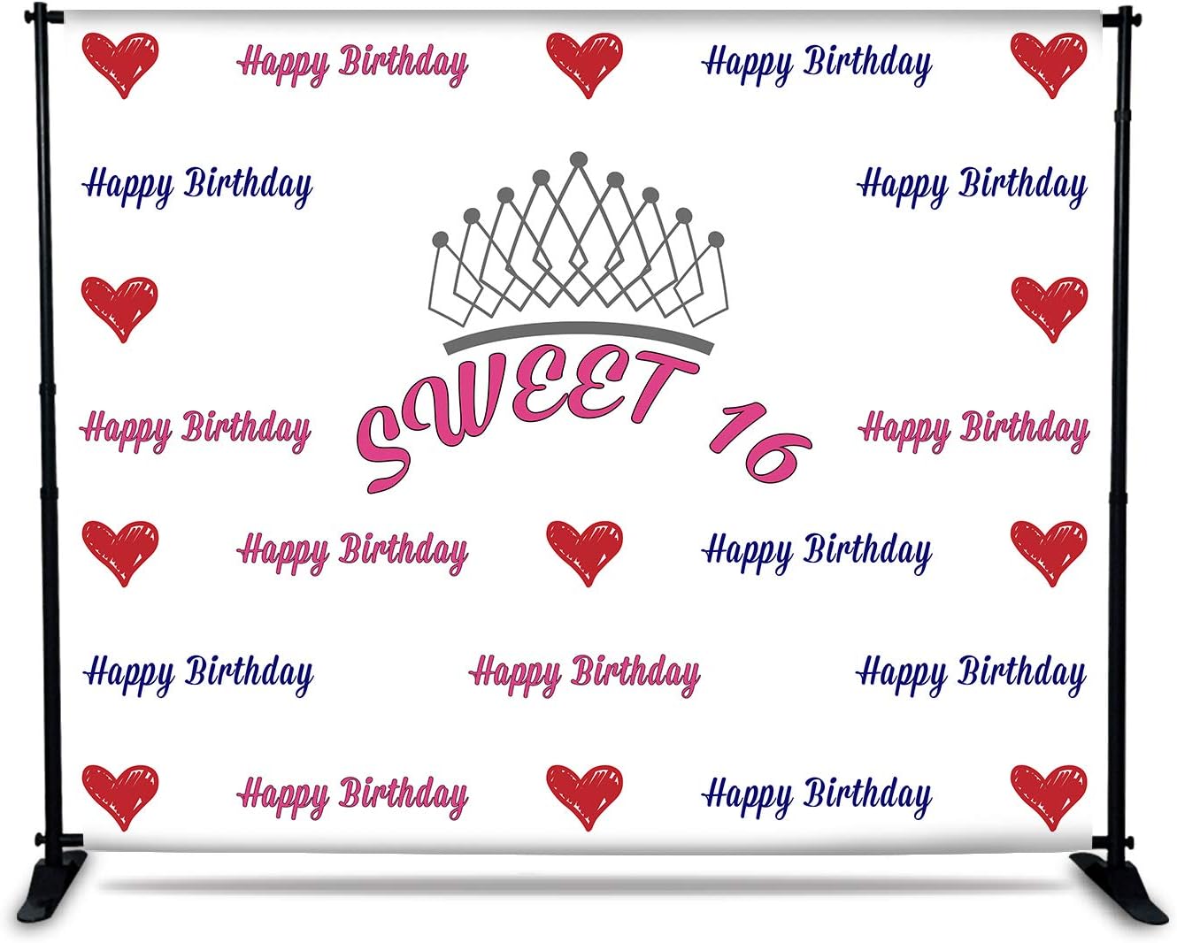 Amazon Com Happy Birthday Sweet 16 Red Heart Theme Custom