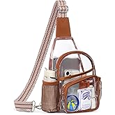 QOECI Clear Bag for Stadium Events, Clear Crossbody Bag For Women Men, Transparent Purses, See Through Large Sling Backpack
